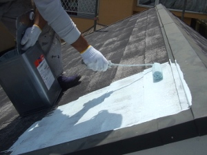 屋根ガイナ塗装　下塗り２