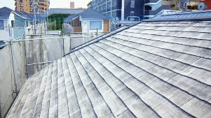 屋根塗装　高圧洗浄後
