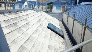 屋根塗装　高圧洗浄後２