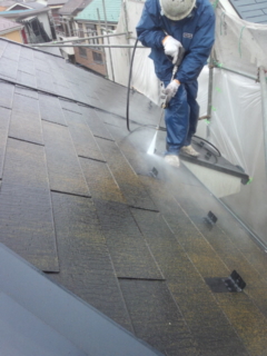 屋根　高圧洗浄