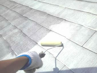 コロニアル屋根　遮熱塗装