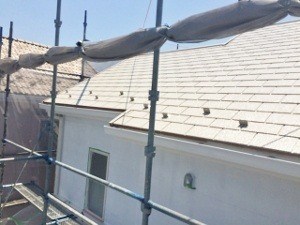 屋根、遮熱塗装、スーパーパラーサシリコン　仕上がり