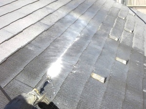 スレート屋根　高圧洗浄①