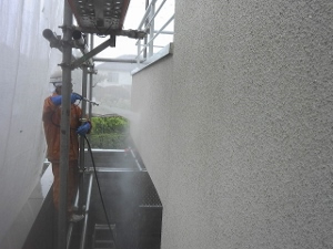 高圧洗浄　藤沢市　外壁モルタル
