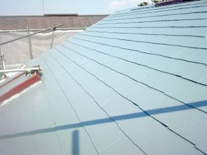 スレート屋根　遮熱塗装２