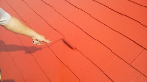 屋根　パミール　上塗り