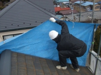屋根塗装　高圧洗浄①