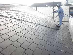 屋根塗装前　高圧洗浄