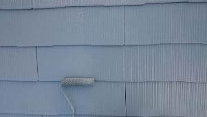 大屋根塗装　上塗り　シリコン