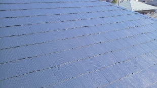 屋根スレート瓦　遮熱塗装　タスペーサー